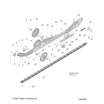 SUSPENSION, RAIL BEAM LH/RH - S25TDL8RS (C602308)