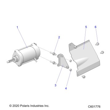 ENGINE, STARTER MOTOR/SHIELD - S23TKP9FS (C601776)