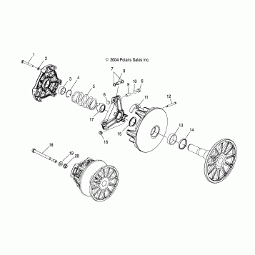 DRIVE CLUTCH (MANUAL START MODELS) - S05NP5CS/A/B/NP6ES/A/B/NE5CS/NE6ES/NA6ES/EE (4992749274D01)