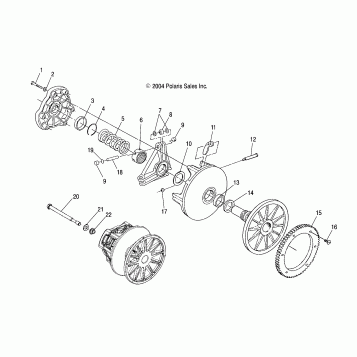 DRIVE CLUTCH (ELECTRIC START MODELS) - S05NP5CS/A/B/NP6ES/A/B/NE5CS/NE6ES/NA6ES/EE (4992749274D02)