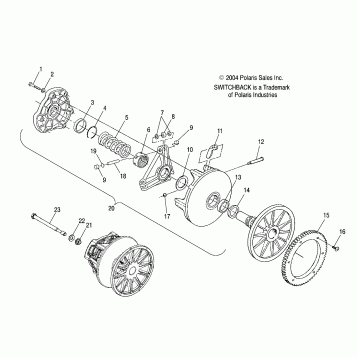 DRIVE CLUTCH (ELECTRIC START MODELS) - S05NS6ES/ESA/S05NS8CS/CSA (4992809280B14)