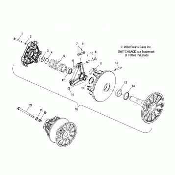 DRIVE CLUTCH (MANUAL START MODELS) - S05NS6ES/ESA/S05NS8CS/CSA (4992809280C01)