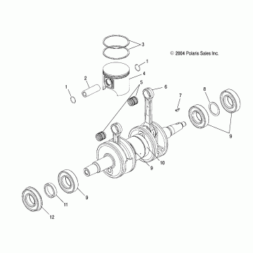 PISTON and CRANKSHAFT (800) - S05NP8CS/8CSA/8CSB/NE8CS/8CSA (4993799379E10)