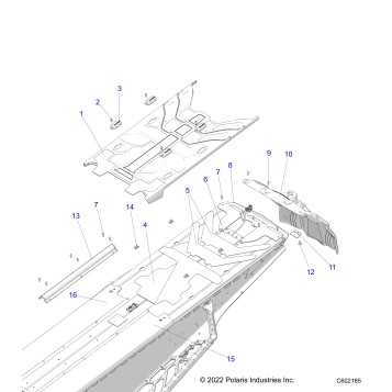 CHASSIS, REAR TUNNEL COVER, CLOSEOFF, AND SNOWFLAP - S26TLF9FSL (C602185)