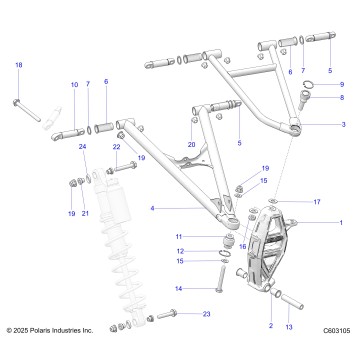 SUSPENSION, CONTROL ARMS and SPINDLE - S25TKL9BS (C603105)