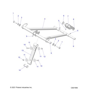 SUSPENSION, TORQUE ARM, FRONT 2.75