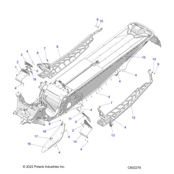 CHASSIS, CLUTCH GUARD, FOOTRESTS, and RUNNINGBOARDS - S23TLP8RS (C602279)