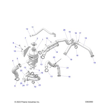 ENGINE, COOLANT BOTTLE AND HOSES - S26TLF9FSL (C602583)
