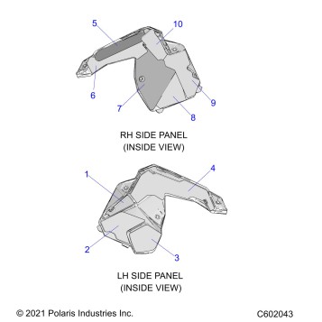 BODY, SIDE PANEL FOAM/FABRIC - S23TFM8MS (C602043)
