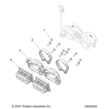 ENGINE, REED VALVE and THROTTLE BODY ADAPTOR - S23TFM8MS (C602045)