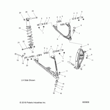 SUSPENSION, CONTROL ARMS, SHOCK MNTG, and SPINDLE - S22EFA8RS/EFB8RS (600908)