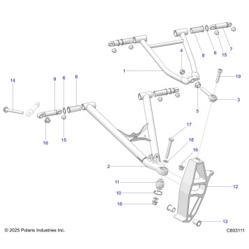 SUSPENSION, CONTROL ARMS and SPINDLE - S19FJB8/FJE8/FJP8 ALL OPTIONS (C603111)