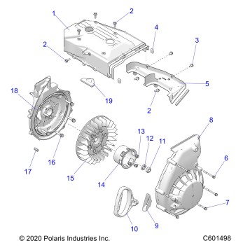 ENGINE, BLOWER HOUSING and RECOIL STARTER - S22CED5TSL/TSU (C601498)