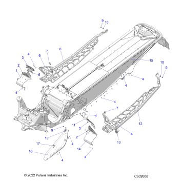 CHASSIS, CLUTCH GUARD, FOOTRESTS, and RUNNINGBOARDS - S24TLP8RS (C602279)