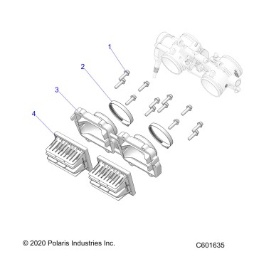 ENGINE, REED VALVE and THROTTLE BODY ADAPTOR - S23TKV8RS (C601635)