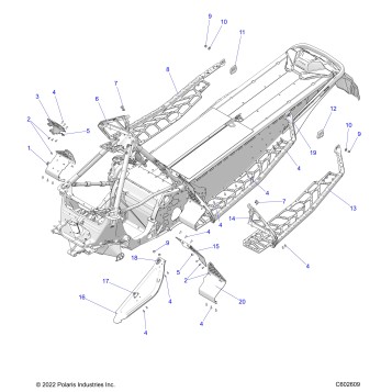 CHASSIS, CLUTCH GUARD, FOOTRESTS, and RUNNINGBOARDS - S24TKL6RS (C602118)