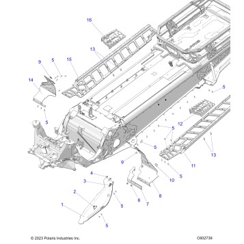 CHASSIS, CLUTCH GUARD, FOOTRESTS, and RUNNINGBOARDS - S25AJE6RSN/6RSP (C602739)