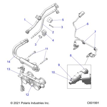 FUEL SYSTEM, RAIL, LINES and THROTTLE BODY - S24TFK6RS (C601991)