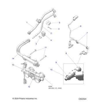 FUEL SYSTEM, RAIL, LINES and THROTTLE BODY - S25TGG9BS (C602924)