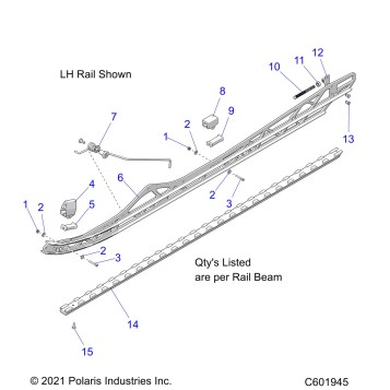 SUSPENSION, RAIL BEAM ASM, LH/RH, 2.75