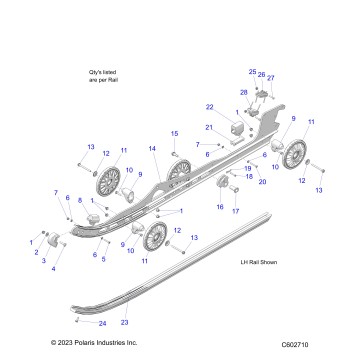 SUSPENSION, RAIL BEAMS, LH/RH - S25AJE6RSN/6RSP (C602710)