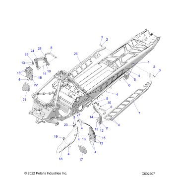 CHASSIS, CLUTCH GUARD, FOOTRESTS, AND RUNNING BOARDS - S24TFK6RS (C601988)