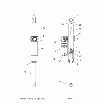 SUSPENSION, SHOCK, REAR TRACK - S25TLC8RS (601619)