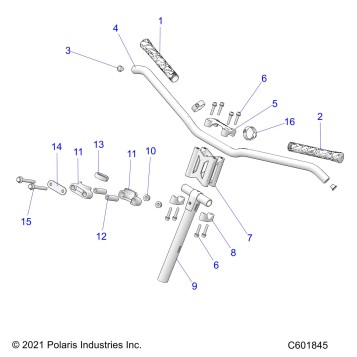 STEERING, UPPER and HANDLEBAR ASM. - S22TDL6KSA (C601614)
