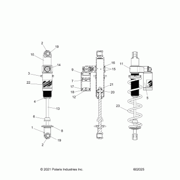 SUSPENSION, SHOCK, REAR TRACK, VELOCITY 7045537 - S23TFM8MS (602025)