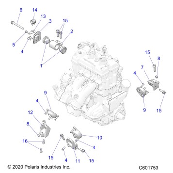 ENGINE, MOUNTING & LONG BLOCK - S23TKP9FS (C601753)