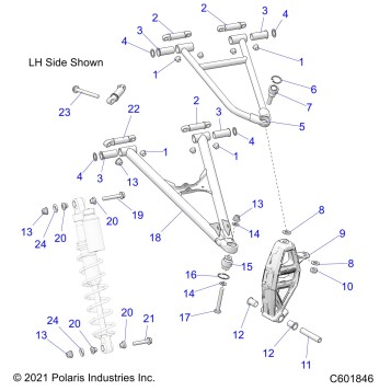 SUSPENSION, CONTROL ARMS and SPINDLE - S22TDL6KSA (C601613)