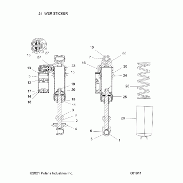 SUSPENSION, SHOCK, FRONT TRACK - S22TDL6KSA ALL OPTIONS (601618)
