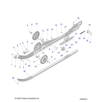 SUSPENSION, RAIL BEAM LH/RH - S23TDL6KSA (C602231)