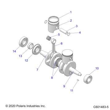 ENGINE, PISTON and CRANKSHAFT - S22CED5TSL/TSU (C601483-5)
