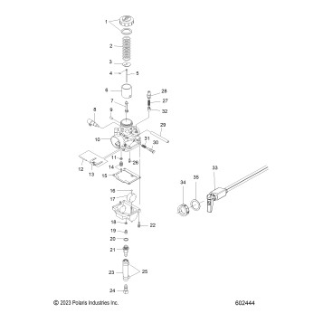 ENGINE, CARBURETOR AND CHOKE - S25CED5TSL/TSU (602444)