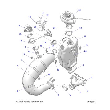 ENGINE, EXHAUST SYSTEM AND TURBO ASM. - S26TDZ8MS (C602041)