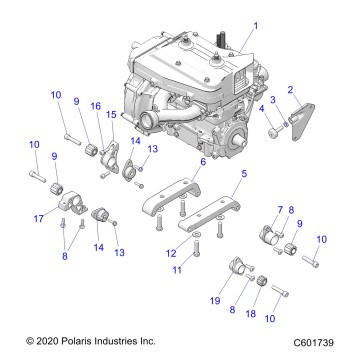 ENGINE, MOUNTING & LONG BLOCK - S22CED5TSL/TSU (C601739)