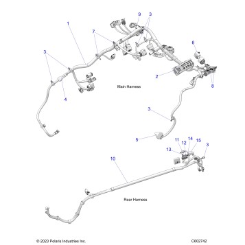 ELECTRICAL, WIRE HARNESS, MAIN and REAR - S25AJE6RSN/6RSP (C602742)