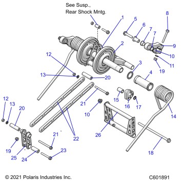 SUSPENSION, TORQUE ARM, REAR - S22TDL6KSA (C601891)