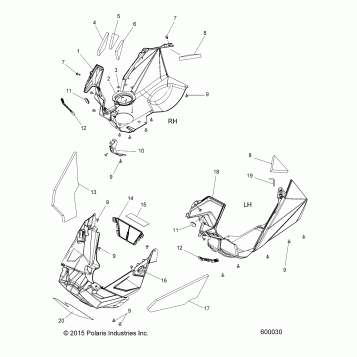 BODY, FENDERS AND NOSEPAN ASM. - S16EG6 ALL OPTIONS (600030)