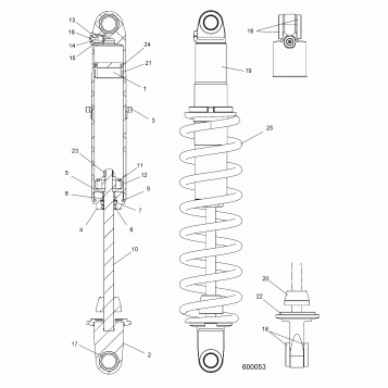 SUSPENSION, SHOCK, REAR TRACK - S16EG6 (600053)