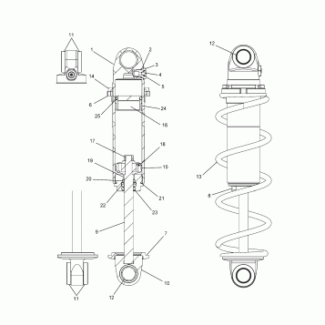 SUSPENSION, SHOCK, FRONT TRACK - S18EFT8P ALL OPTIONS (600054)