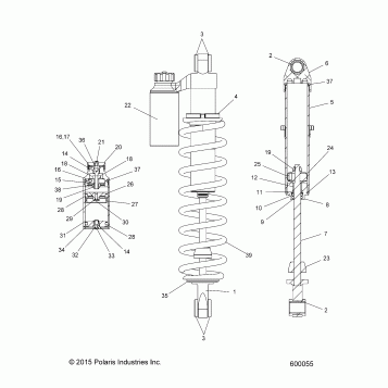 SUSPENSION, SHOCK, REAR TRACK, W/RES. - S16EG6 (600055)