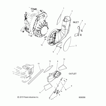 ENGINE, AIR INLET and OUTLET DUCTS - S17CED5 ALL OPTIONS (600058)
