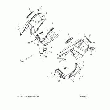 BODY, FENDERS and SIDE PANELS - S16CE5BSL (600060)