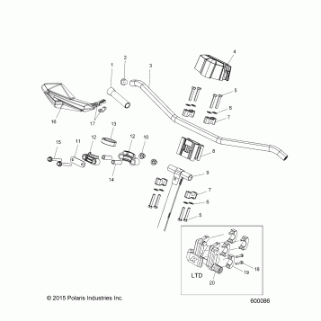 STEERING, UPPER and HANDLEBAR ASM. - S16DP8 ALL OPTIONS (600086)