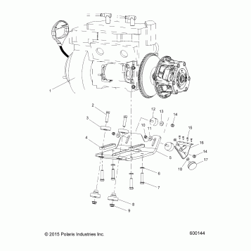 ENGINE, MOUNTING & SHORT BLOCK - S17SJA5B ALL OPTIONS (600144)