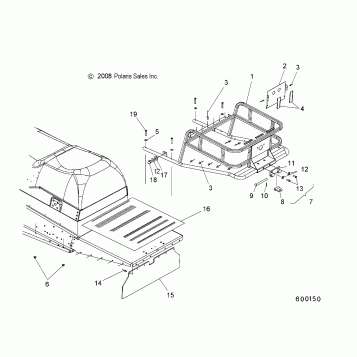 CHASSIS, RACK ASM. and SNOW FLAP - S17SJA5B ALL OPTIONS (600150)