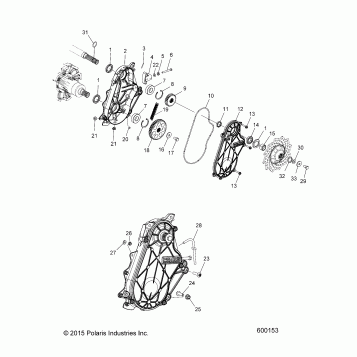 DRIVE TRAIN, CHAINCASE - S16CW6 ALL OPTIONS (600153)