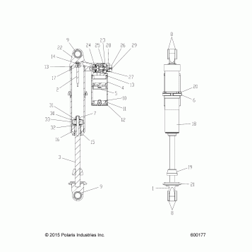SUSPENSION, SHOCK, IFS, HI LO ADJ., SNOW CHECK OPTION (7044384) - S18DCH8PS (600177)